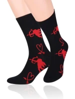 Vzorované pánske ponožky Steven art.136 Srdiečka