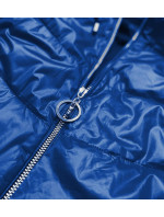 Modro-čierna dámska bunda s farebnou kapucňou (BH2005)