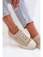 Materiałowe Trampki Damskie Big Star RR274767 Beżowe
