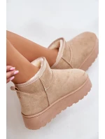 Dámske snehové topánky na platforme 20216-F Light beige - Xamella Dámske snehové topánky na platforme 20216-F Light beige - Xamella