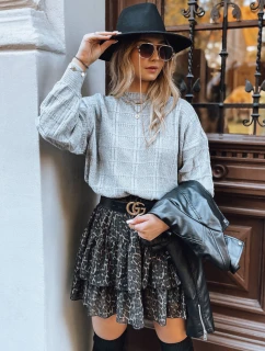Dámsky nadrozmerný sveter SKYLARK sivý FashionStreet MY2130