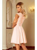 Dámske šaty MARTA v broskyňovej farbe s čipkou model 5998792