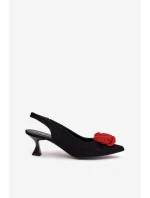 Zamszowe Eleganckie Czółenka Na Szpilce CheBello 4666 Czarne