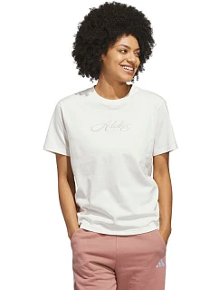 Dámske tričko adidas Cursive Wordmark Graphic T-shirt white KQ6404