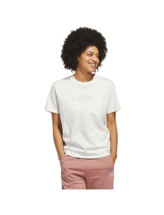 Dámske tričko adidas Cursive Wordmark Graphic T-shirt white KQ6404