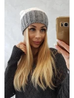 Paris fleecová čiapka K212 biela+sivá