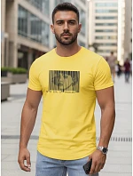 Pánske bavlnené tričko s potlačou žlté FashionStreet NX5014R Pánske bavlnené tričko s potlačou žlté FashionStreet NX5014R