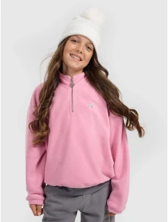 Oversize 4FHrejivý fleece so stojacím golierom dievčatá 4F 4FJRAW25TFLEF441-54S