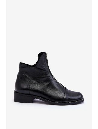 Kožené čižmy so zipsom Nicole 2785/037 Black