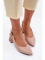 Dámske sandále na podpätku Vinceza Beige Dámske sandále na podpätku Vinceza Beige