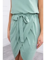 Šaty s obálkou dole tmavo mätové