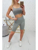Športový set top + legíny šedá Športový set top + legíny šedá