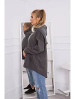 Zateplená mikina so zipsom na chrbte grafitová Zateplená mikina so zipsom na chrbte grafitová