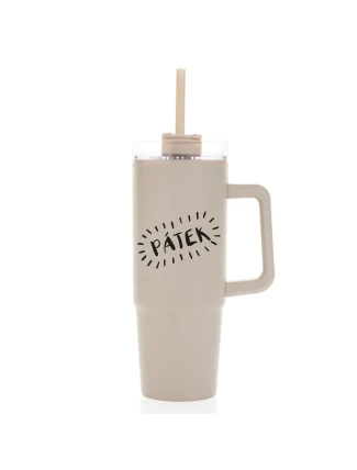 PÁTEK - béžový cestovní hrnek s průhledným víčkem 900 ml  