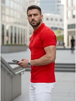 FashionStreet pánska červená polokošeľa PX0598 FashionStreet pánska červená polokošeľa PX0598