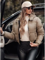 ZENZI prešívaná dámska zimná bunda s kapucňou béžová FashionStreet TY4722