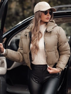 ZENZI prešívaná dámska zimná bunda s kapucňou béžová FashionStreet TY4722