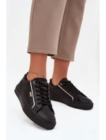 Damskie Sneakersy Z Eko Skóry Big Star SS274025 Czarno-Złote