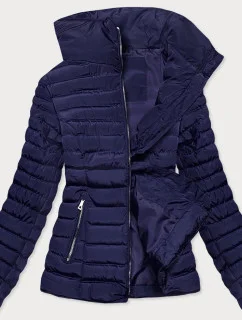 Modrá prešívaná dámska bunda na prechodné obdobie (23063-6)