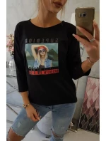 Blúzka s potlačou Superior čierna Blúzka s potlačou Superior čierna