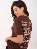 Tričko D12022AH02645V tmavohnedé Tričko D12022AH02645V tmavohnedé