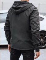 Pánska prechodná softshellová bunda s kapucňou tmavosivá FashionStreet TX4818