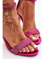 Damskie Sandały Na Szpilce Z Dżetami Fuksja Perfecto