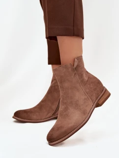 Botki Damskie Na Płaskim Obcasie Vinceza 39961 Jasnobrązowe