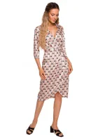 Dámske zavinovacie šaty M668 Béžovo-žltá - Moe