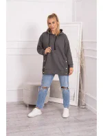 Zateplená mikina so zapínaním na patentky grafitová