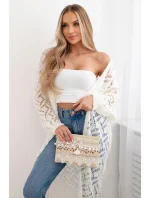 Dlhý sveter Super KID Mohér Sivá a biela