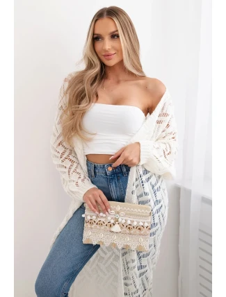 Dlhý sveter Super KID Mohér Sivá a biela