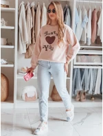 Dámska mikina s potlačou JUST LOVE YOU pink FashionStreet BY1473 Dámska mikina s potlačou JUST LOVE YOU pink FashionStreet BY1473