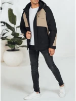 Pánska zimná bunda s kapucňou béžová FashionStreet TX5042