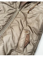 Dámska prešívaná bunda s kapucňou Goodlookin beige (B8596-12) Dámska prešívaná bunda s kapucňou Goodlookin beige (B8596-12)