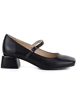 Dámske topánky na klinoch s remienkom čierne Potocki 12815