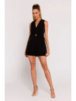 M776 Bunda bez rukávov s jedným gombíkom - čierna