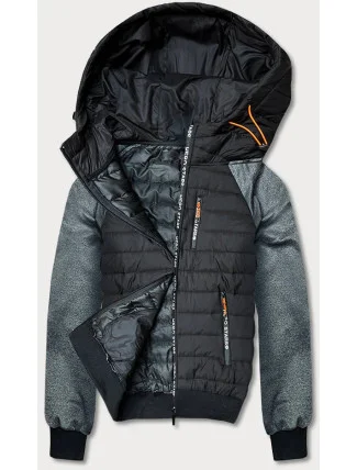 Čierno-grafitová pánska športová bunda (8M903-392)