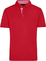 Daiber JN 716 Pánske polo tričko z piké v tradičnom ľudovom štýle 02.0716 červená/červená-biela Daiber JN 716 Pánske polo tričko z piké v tradičnom ľudovom štýle 02.0716 červená/červená-biela