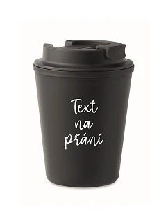 TEXT NA PŘÁNÍ - černý termohrnek 300 ml