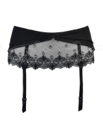 Dámsky sexy podväzkový pás Bell V-5132 Black with silver - Axami