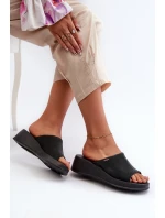 Pachnące Klapki Damskie Na Koturnie ZAXY LL285084 Czarne