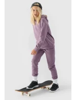 Dziewczęca Nierozpinana Bluza Z Kapturem Gładka Fioletowa 4F 4FJWMM00TSWSF1316-51S Dziewczęca Nierozpinana Bluza Z Kapturem Gładka Fioletowa 4F 4FJWMM00TSWSF1316-51S