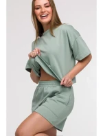 B295 Šortky s vreckami - mentolové