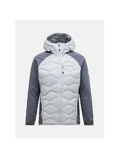 Pánska péřová bunda PEAK PERFORMANCE M Helium Down Hybrid Hood, sivá