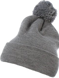 Flexfit 1501P Pletená čiapka s bambulou 55.501P heather grey