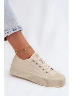 Dámske tenisky na platforme Big Star TT274271 Beige Dámske tenisky na platforme Big Star TT274271 Beige
