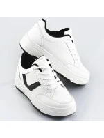 Bielo-čierne dámske športové šnurovacie topánky (S070) Bielo-čierne dámske športové šnurovacie topánky (S070)