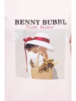 Šaty s potlačou košíkov v púdrovo ružovej farbe