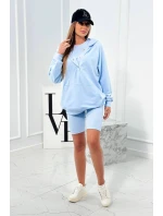 Set 3 v 1 mikina, top a krátke legíny modrý Set 3 v 1 mikina, top a krátke legíny modrý